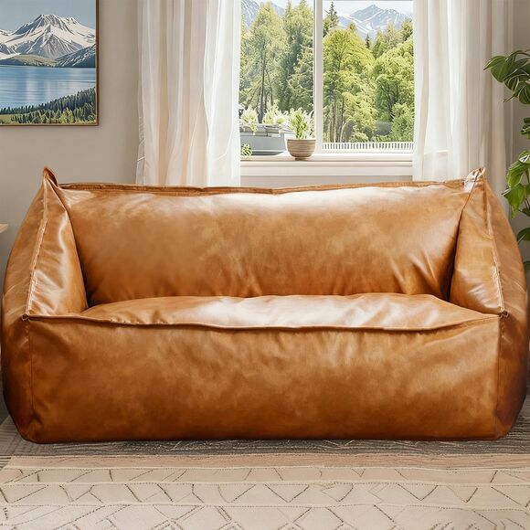 Other - Faux Leather Bean Bag Chair Cover (2-Seater)